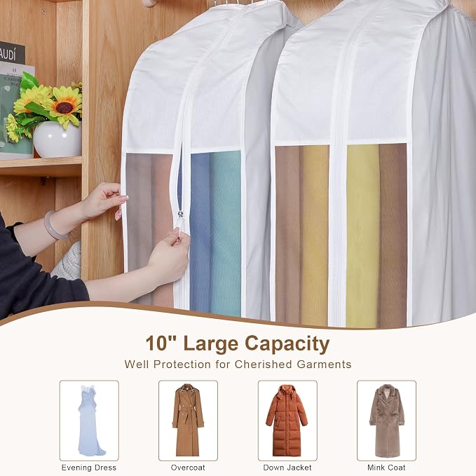 60 Inch Premium Cotton Garment Bag for Hanging Clothes and Storage - Image 5