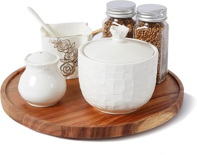 12-inch Acacia Wood Lazy Susan Organizers,Lazy Susan Turntable for Cabinet by ACIAZAAZ
