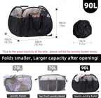 Collapsible Laundry Basket, 90L Tear Proof Mesh Pop-up Hamper - Image 2