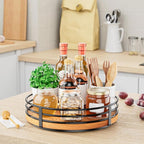 10" Lazy Susan Turntable Organizer - Wood Round Lazy Susan for Cabinet Kitchen Countertop Dining Table Pantry Cupboard Bathroom Coffee Bar Storage Home Decor - Image 4