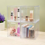 STORi Audrey Stackable Bin Clear Plastic Organizer Drawers | 2 Piece Set | Organize Cosmetics and Beauty Supplies on a Vanity | Made in USA - Image 7