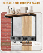Supforce Small Broom Holder Wall Mount with Shelf, 4 Slots 3 Hooks - Image 7