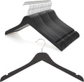 TOPIA HANGER Black Wooden Hangers 30 Pack, 0.28-inch Thick Slim Wood Clothes Hanger with Flat Design and Smooth Notches, Lightweight Space Saving Hangers for Shirt, Coat, Camisole-CT31B by TOPIAHANGER