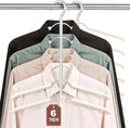 Space Saving Clothes Hangers,6 Tier Non Slip Shirt Hangers Closet Organizer | Space Saving Coat Hanger with Foam Padding,Closet Organizers and Storage for Shirts, Sweaters, Jackets,2 Pack,Beige by DOIOWN