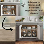 IBERG 2 Tier Bathroom Organizer Under Sink with Pull Out Drawer (Black) - Image 6