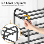 Hleelomi 4-Tier Metal Expandable Shoe Rack for Closet and Entryway, Black - Image 4