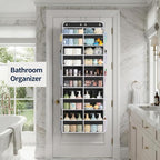 Yecaye 5 Tier Over The Door Organizer, Door Organizer with 10 Compartments | 20" W, Extra Large Behind Door Storage With 10 Side Pockets, 80lbs Heavy Duty, Clear Window, for Closet Bedroom Pantry, Black - Image 9