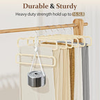 Velvet Felt Pants Hangers 30 Pack, with Cascading Hooks (Ivory) - Image 7