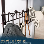 Consumest Over The Door Hooks Organizer - 3 Tier Door Hanger with 9 Coat Hooks & 2 Mesh Basket, Back Storage Organizer Hanging Towels for Bathroom, Bedroom, Bronze - Image 4