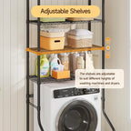 ONBRILL 3 Tiers Expandable Over Washer and Dryer Shelves, Black - Image 5