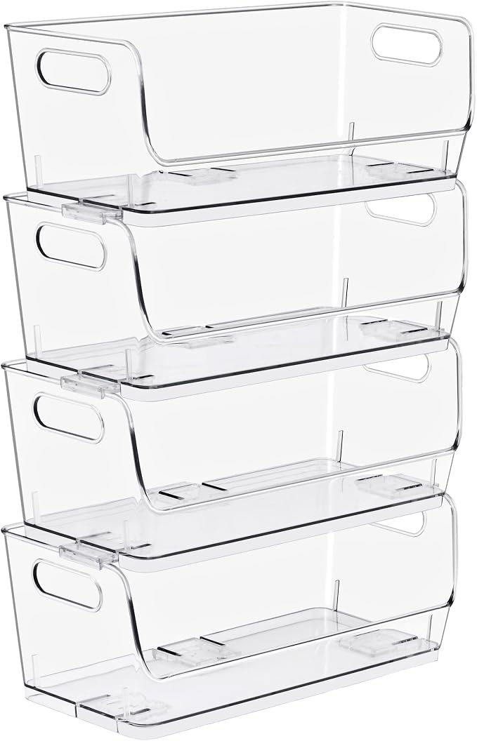 Sorbus Clear Pantry Organizer with Stackable Storage Bins, Open Front by Sorbus