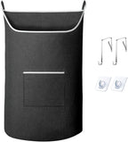 SAVERHO Black Hanging Laundry Hamper Bag, XL Door Hanging Hamper with Large Opening Laundry Hamper Storage Bag Large Size 36X22 Inch (Black) by SAVERHO