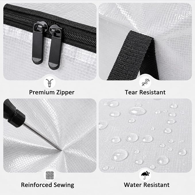 Songrey Extra Large Heavy Duty Moving Bags, 8 Pack, Clear - Image 3