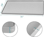 Under Sink Mat 31 x19, Silicone Under Sink Liner for Kitchen Waterproof Bathroom Cabinet Mat, Light Grey - Image 4