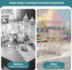 X-LARGE Baby Bottle Organizer, Upgraded Bottle Storage Organizer Baby for Countertop Cabinet, Removable Baby Organizer with Magnetic Door, Bottle Station Organizer for Nipples, Pump Parts, Thickened - Image 6