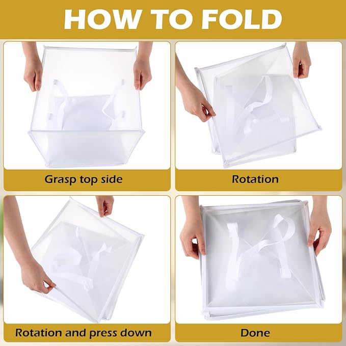 Zopeal 6 Pack Collapsible Mesh Laundry Basket, White, Single-layer - Image 4
