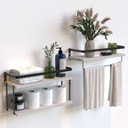 RICHER HOUSE Floating Shelves Bathroom, Wall Mounted Shelf Over Toilet by RicherHouse