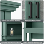 Over The Toilet Storage Cabinet, Over Toilet Bathroom Organizer with Glass Doors and Adjustable Shelf, Thicken Frame Above Toilet Storage Cabinet Behind Toilet Bathroom Organizer, Halcyon Green - Image 6