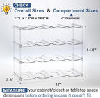 LARGER Compartment - 4 Tier Stackable Water Bottle Organizer Holder - for Stanley 40oz & Others' Large Tumbler - Clear Wine Rack, 16 Cup Bottle Holder for Cabinet Home Countertop Fridge Pantry Shelf - Image 5