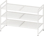 Simple Houseware 3-Tier Stackable Metal Panel Shoe Rack, White by SimpleHouseware