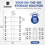 DAMITA Skirt Pants Hangers with Clips Space Saving Hanging Closet Organizer 6 Tiers Hanger with 360° Swivel Hook, Finger-Safe Design- College Dorm Room Apartment Essentials 2-Pack - Image 4