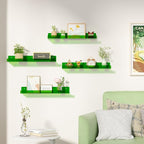 upsimples 4 Pcs 15" Acrylic Shelves for Wall Decor and Display, Green - Image 2