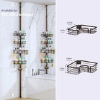 SWTYMIKI Shower Caddy Tension Pole - 4-Tier Corner Shower Organizer Tension Rod with Soap Holder, Toothbrush Holder & 4 Hooks, Adjustable Stainless Steel Bathroom Organizer 27.6 to 108.3 inch, Bronze - Image 8
