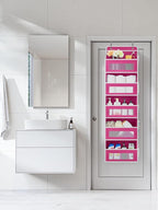 JARLINK Over the Door Organizer for Bedroom, Bathroom, 5 Shelf Rose Pink | Anti-Tilt Design, 44 lb Load Capacity, Hanging Door Organizer with 5 Large Capacity Pockets, Behind Door Storage for Nursery - Image 2