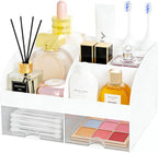 Makeup Organizer with 2-Drawer, Countertop Cosmetic Storage for Vanity by DIRZHX