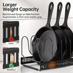MUDEELA Expandable Pot Pan Lid Organizers inside Cabinet, 10 Divider-Black - Image 3