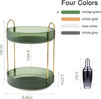 YCIA&DONE 360 Rotating Makeup Organizer and Storage for Vanity Countertop 2 Tiers, High Capacity Cosmetic Skincare Perfume Organizers for Dresser Bathroom Lazy Susan (Vintage Green) - Image 4