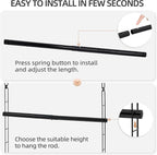 STORAGE MANIAC Hanging Closet Rod, Adjustable Width and Height Closet Hanging Organizer, Space-Saving Clothes Hanging Bar, Closet Extender Hanging Rod Double Closet Hanging Rod, 2 Pack Black - Image 4