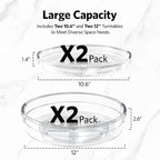 LAMU 4 Pack Lazy Susan Organizer, Clear Lazy Susan Turntable for Cabinet, Refrigerator, Table Top, Kitchen, Bathroom, Pantry Organizers and Storage, 2 Sizes Included 12in, 10.6in - Image 6