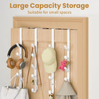 Kaiferty Over the Door Hooks, Metal Door Hooks for Hanging, Over the Door Purse Organizer for Coat Hanger, Back of Shower Door for Hanging Towel Rack Clothes, Hat, Bathroom, Closet (White-4Packs) - Image 3