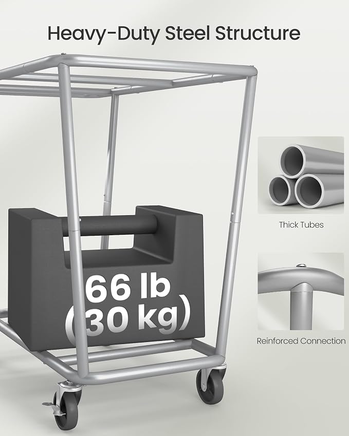 SONGMICS 2-Section Laundry Basket with Wheels, 50.2 Gallons (190 L) Hamper - Image 4