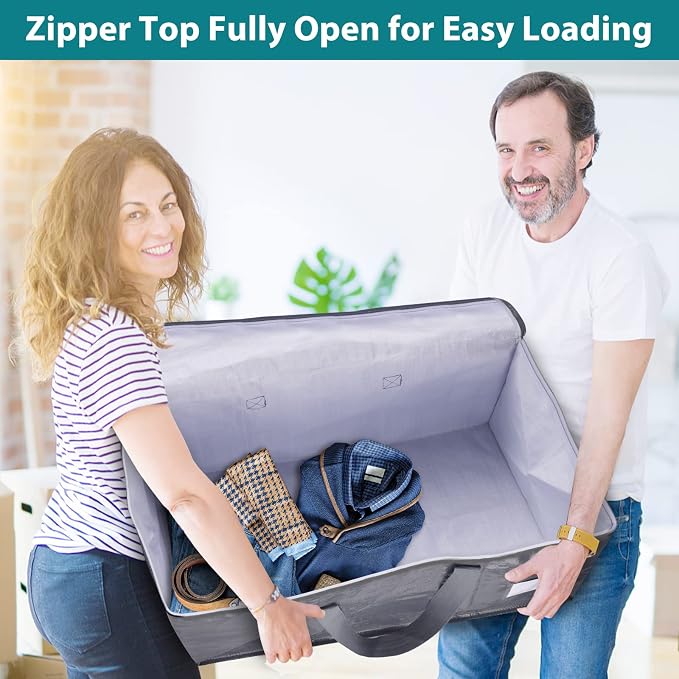 Fabspace Heavy Duty Moving Bags, 125L Collapsible Storage Totes, 8-Pack - Image 4