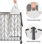 WOWLIVE Double Laundry Hamper with Lid, Rolling Laundry Basket with Wheels - Image 5