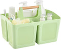 ALINK Portable Shower Caddy Basket with Compartments, Plastic Divided Cleaning Caddy Organizer Storage Tote with Handle for Bathroom, College, Dorm Room Essentials - Green by ALINK