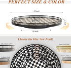 AMH18-Inch Black and White Checkerboard Lazy Susan Decorative Tray - Image 6