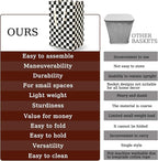 Waterproof Laundry Hamper Collapsible Laundry Basket Leather Handle Laundry Bag Large Clothes Storage Toy Organization for Bathroom Bedroom Laundryroom College Dorms (HBG-888) - Image 4