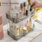 Aveniee Bathroom Counter Organizer Countertop, Makeup Perfume Shelf Storage, 2 Tier Skincare Cosmetic Tray for Dresser Vanity - Grey - Image 2