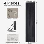 BAYKA Wall Mounted Floating Shelves, Wood, Black, Set of 4, 23in - Image 2