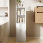 Yoobure Fluted Small Bathroom Storage Cabinet, Narrow Toilet Paper Cabinets by Yoobure