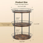 LAMU 3 Tier Lazy Susan Turntable Rotating Spice Rack Organizer for Cabinet - Image 6