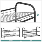 SONGMICS Shoe Rack,2 Tier Shoe Organizer for Closet,Holds up to 8 Pairs of Shoes,Shoe_Rack for Front Door Entrance,Metal_Shoe Shelf with Adjustable Tilt Angle,for_Entryway,Garage, Black (Pack of 6) - Image 4