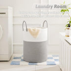 Artfeel Laundry Basket,Woven Cotton Rope Laundry Hamper,80L for Decorative Storage of Dirty Clothes,Toys and Blankets in Bathroom,Baby Room and Living Room - Image 2