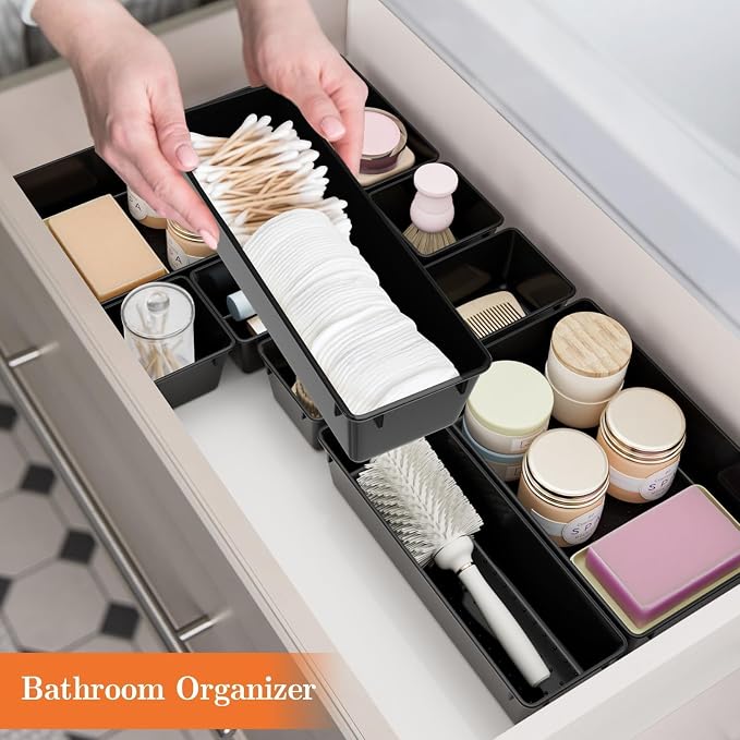SpaceHacks 25 PCS Plastic Drawer Organizer, 4-Size Versatile Organizer Trays & storage Bins - Image 7