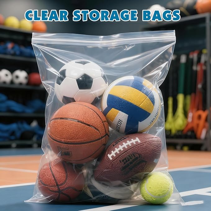 60 Pack Large 5 Gallon Storage Bags with Zipper Top, 18 x 24in Zipper Bags - Image 7