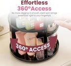 Masirs 360 Rotating Makeup Organizer Countertop, Adjustable Shelf, Black - Image 3
