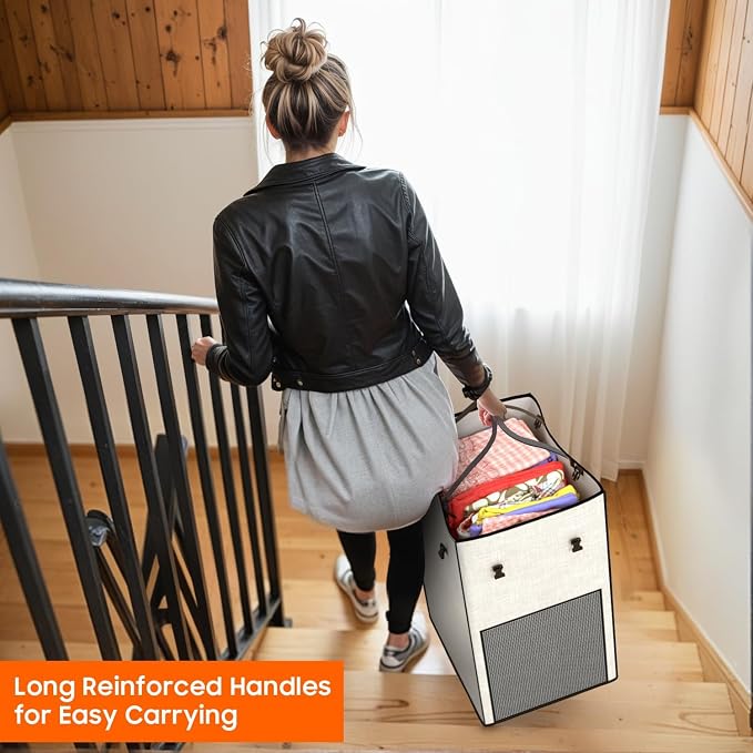 Laundry Hamper with Wheels, 150L Rolling Laundry Basket with Bag & Handles - Image 7